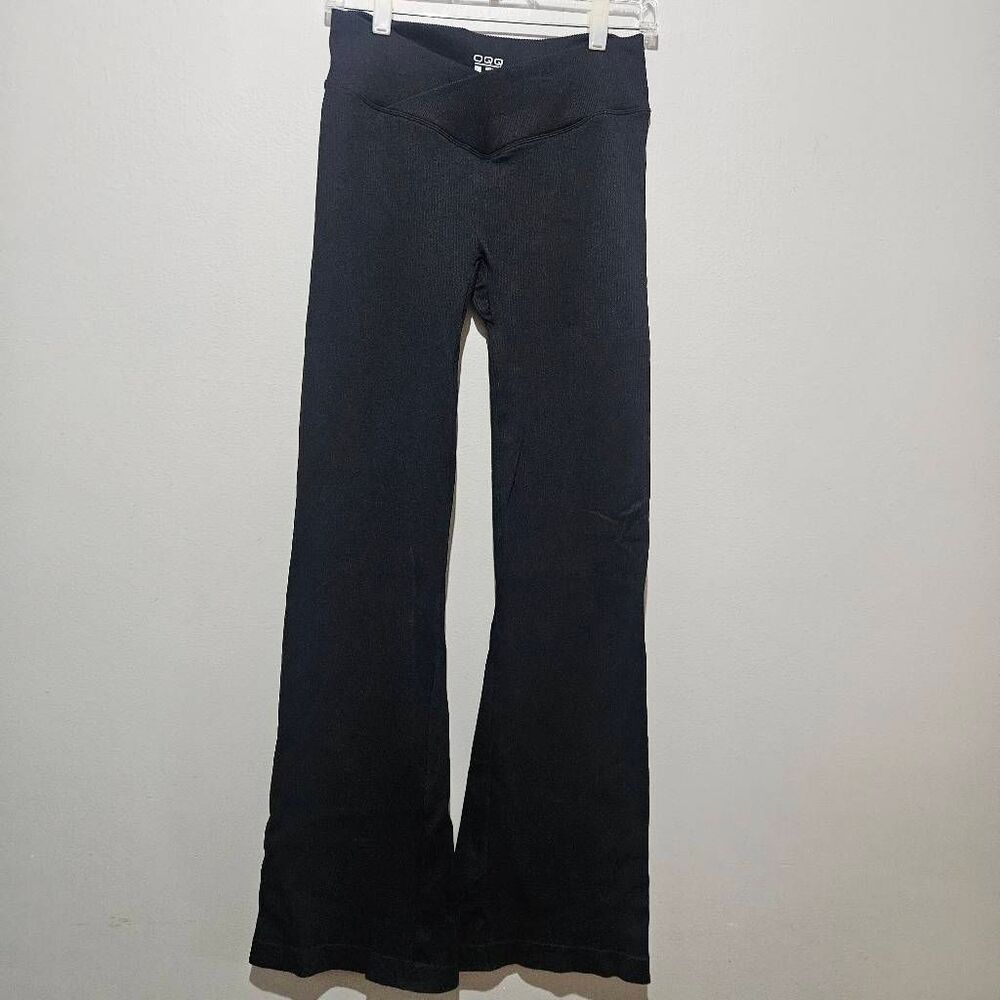 OQQ High-Waisted With a Compressive Wrap Waistband Pants Size L